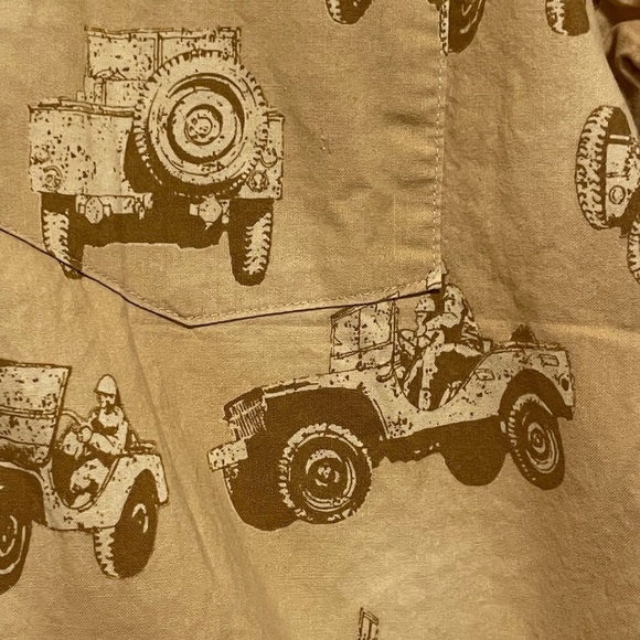 Max Boxxer Army Man Jeep Casual Button Down Short Sleeve Shirt Size Medium - Picture 5 of 6